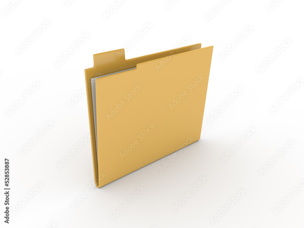 3d folder with documents on white background 3d folder with documents on white background