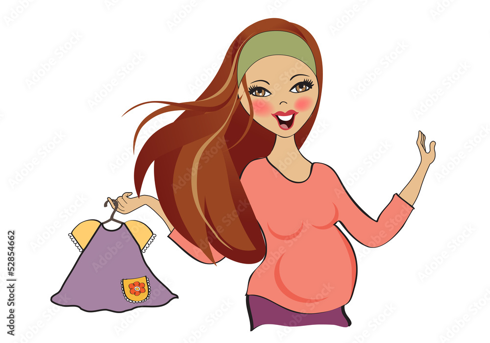 happy pregnant woman at shopping, isolated on white background happy pregnant woman at shopping, isolated on white background