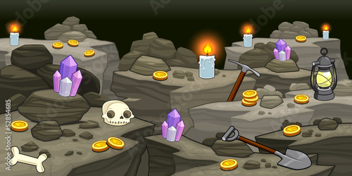 Mine with objects.