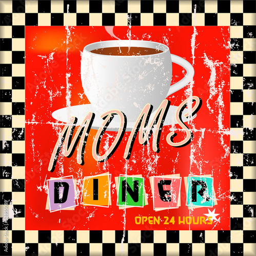 Vintage diner sign, vector illustration, scalable to any size