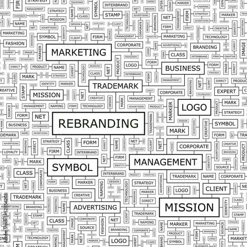 REBRANDING. Word cloud concept illustration.  