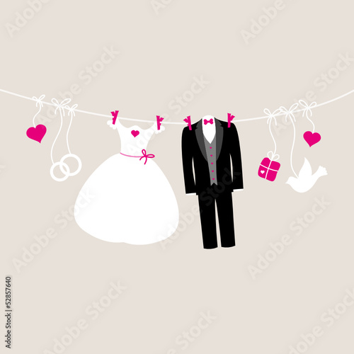 Wedding Symbols Hanging Retro Beige/Pink