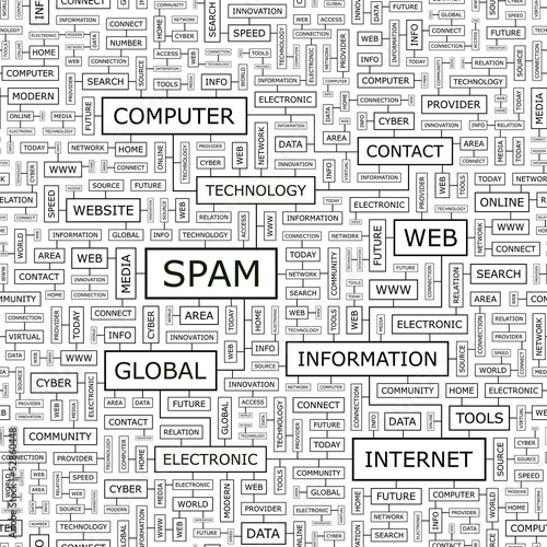 SPAM. Word cloud concept illustration.  