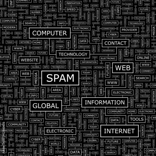 SPAM. Word cloud concept illustration.  
