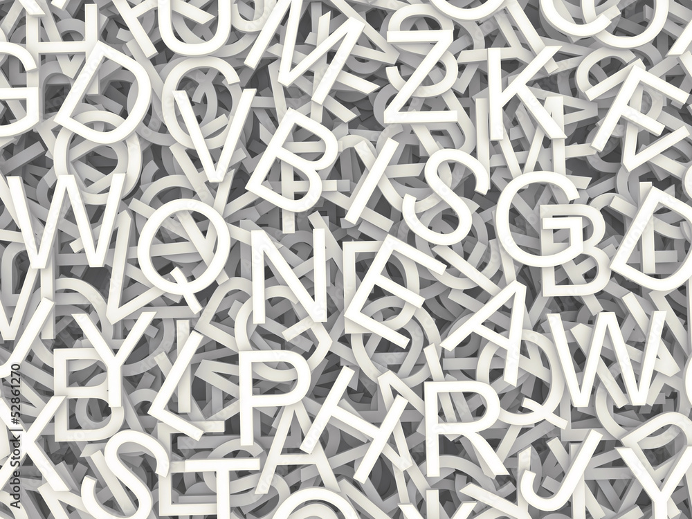 letters of the English alphabet. letters of the English alphabet.
