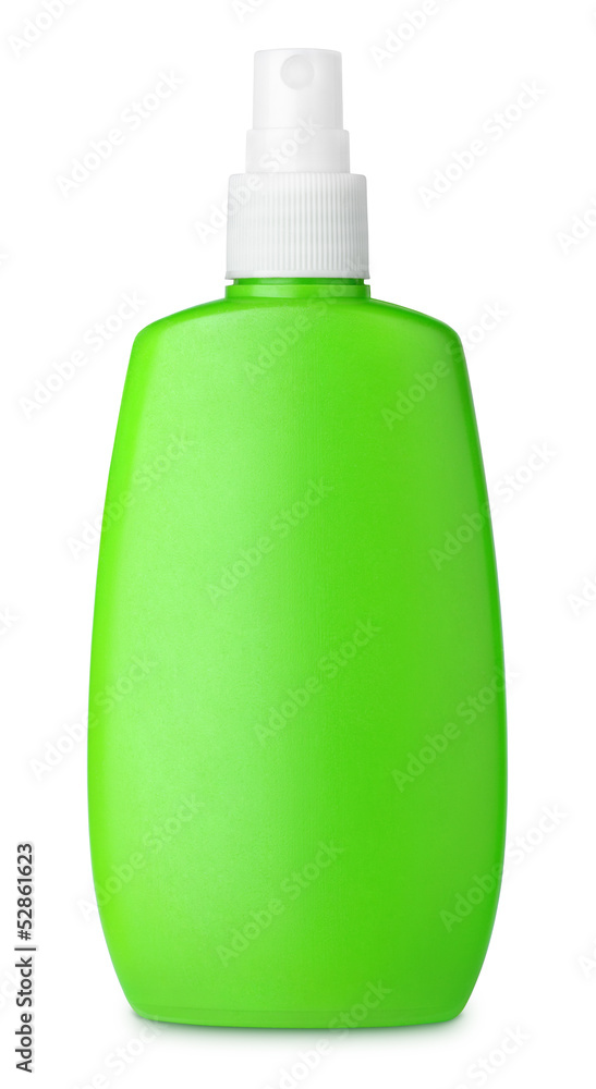 Green spray bottle isolated on white with clipping path Green spray bottle isolated on white with clipping path