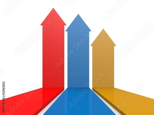Foto Three color arrows