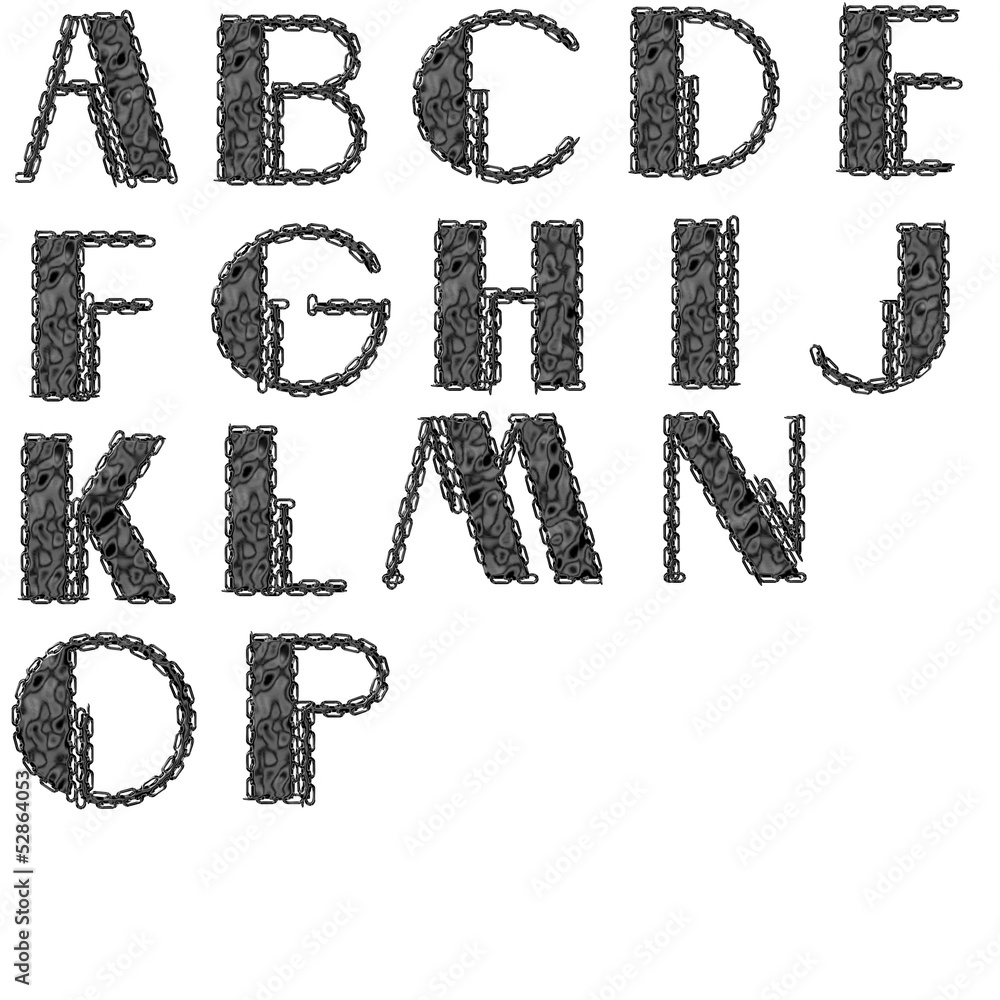 ABC Dekoschrift latex mit Kette 2 ABC Dekoschrift latex mit Kette 2