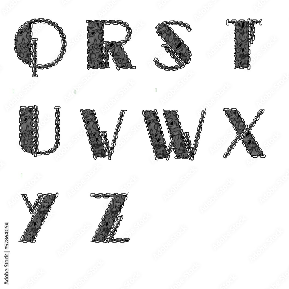 ABC Dekoschrift latex mit Kette 1 ABC Dekoschrift latex mit Kette 1