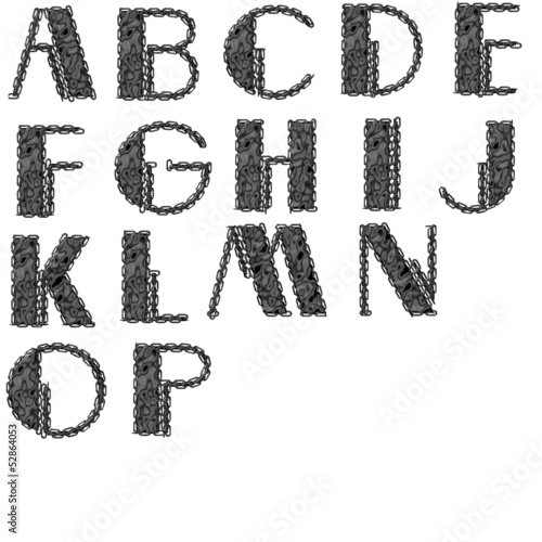 ABC Dekoschrift latex mit Kette 2