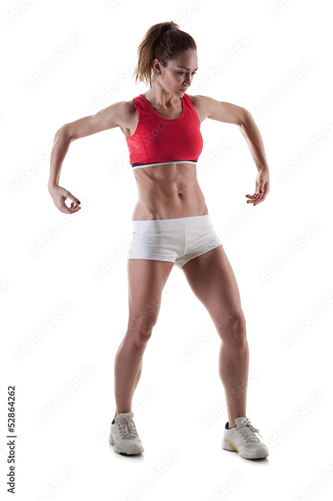 Athletic woman isolated on white background Athletic woman isolated on white background