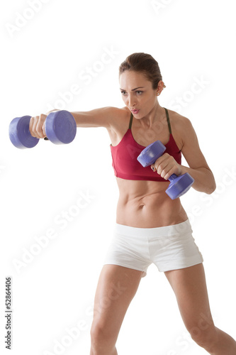 Athletic woman  isolated on white background © catalineremia