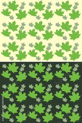 Beautiful summer leafs on the yellow and green background