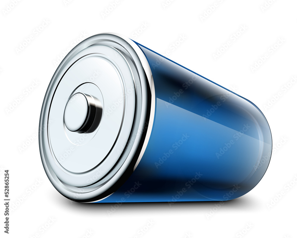 Illustration of glossy battery on white background Illustration of glossy battery on white background