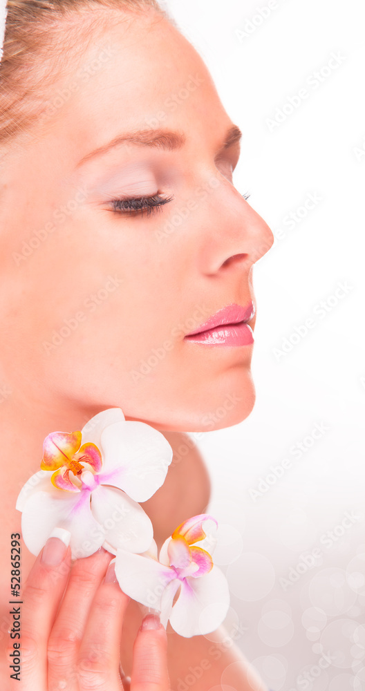 Spa woman. Perfect blond girl. Isolated on white background. Spa woman. Perfect blond girl. Isolated on white background.