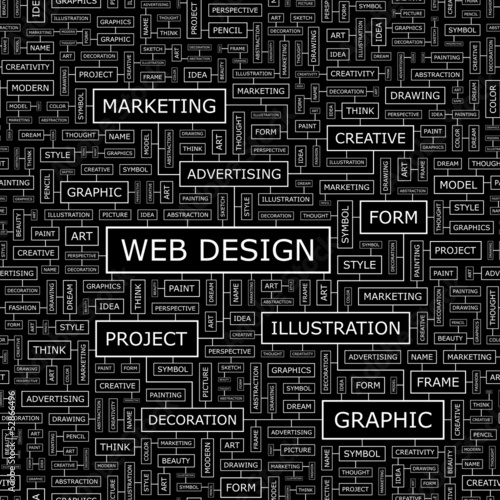 WEB DESIGN. Word cloud concept illustration.  