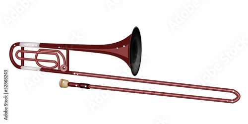 A Symphonic Trombone Isolated on White Background
