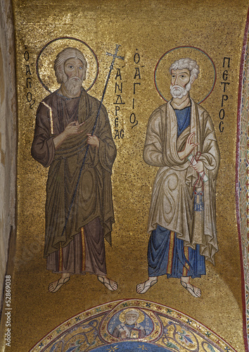Palermo - Mosaic of apostle Peter and Andrew - La Martorana