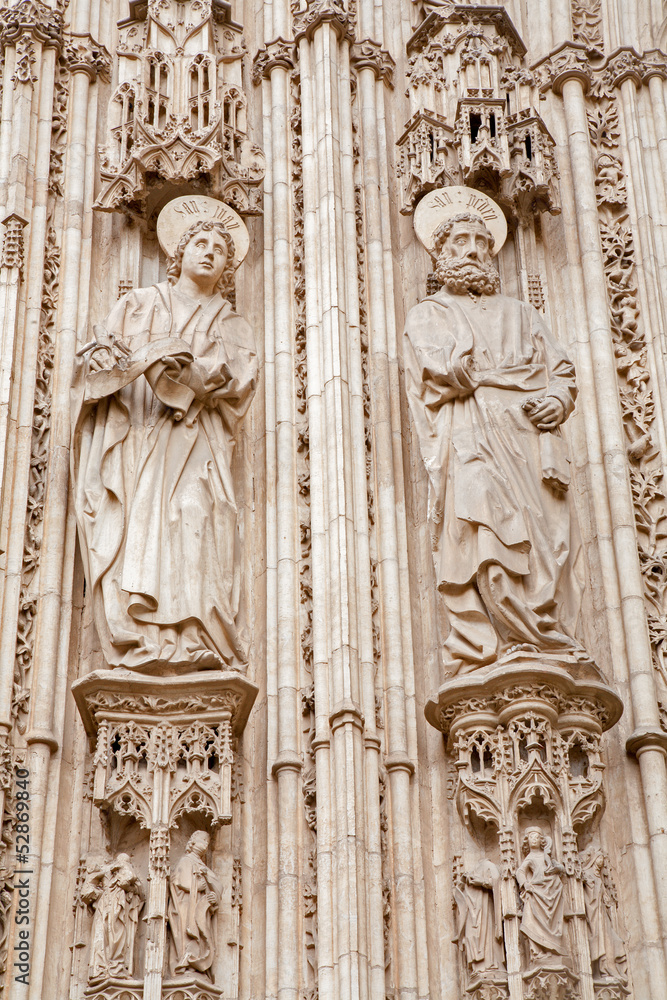 Toledo - Apostle Peter and John from portal of Cathedra