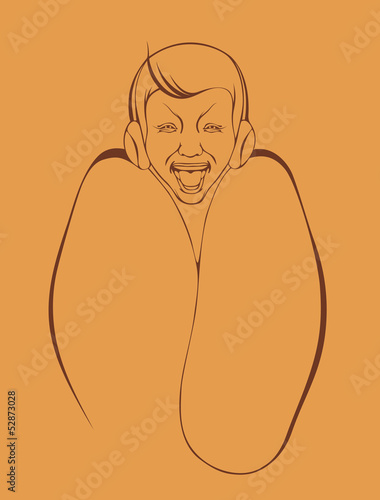 cheerful guy with headphones