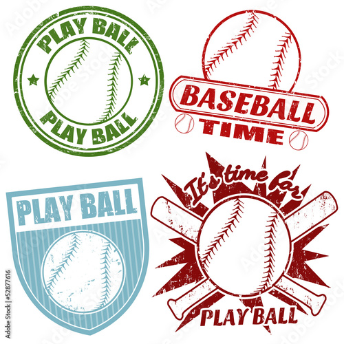 Set of baseball stamps