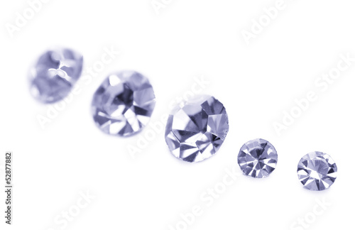 Beautiful shining crystals  diamonds   isolated on white