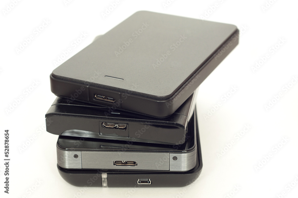 Pile of external USB hard drives Pile of external USB hard drives