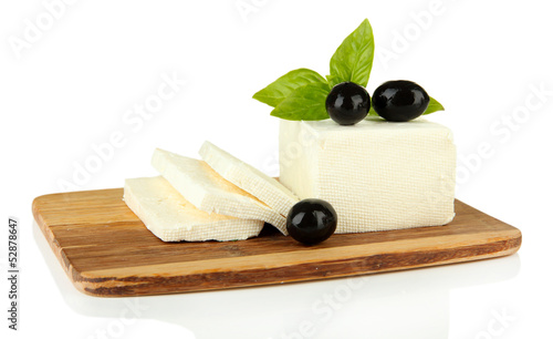 Sheep milk cheese with basil  and black olives,