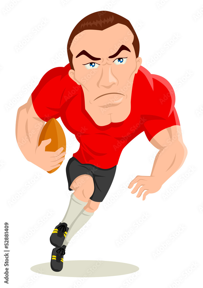 Caricature illustration of a rugby player Stock Vector | Adobe Stock