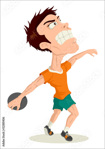 Caricature illustration of a disc thrower