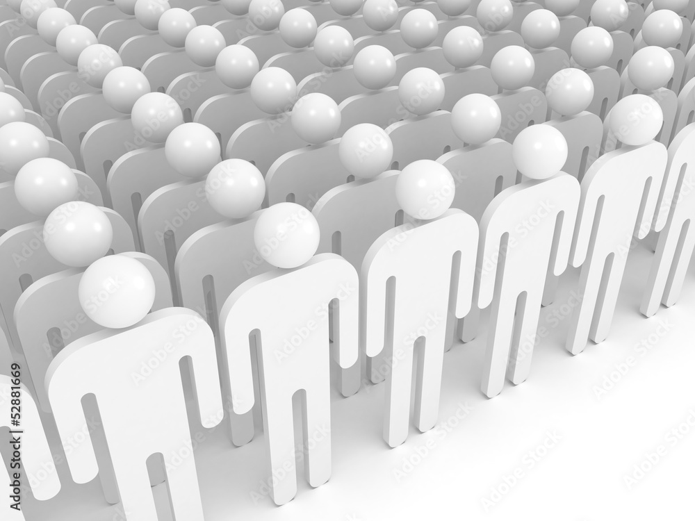 Array of white abstract people. Crowd concept illustration Array of white abstract people. Crowd concept illustration