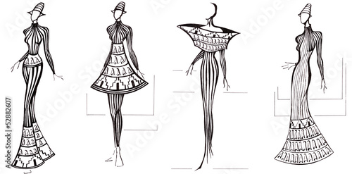 Fotografia design of dresses based on architecture column