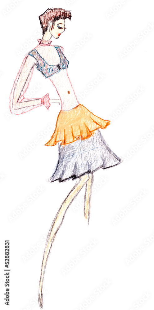 blouse, top and double skirt blouse, top and double skirt