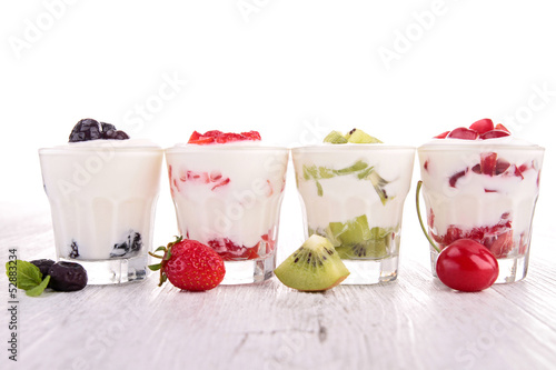 fruits and yogurt #52883234