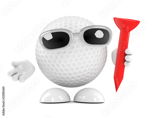 Golfball is preparing to tee off