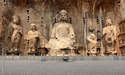 Photography Longmen Grottoes with Buddha's figures