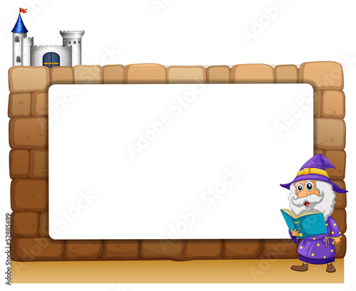 A wizard standing beside an empty board