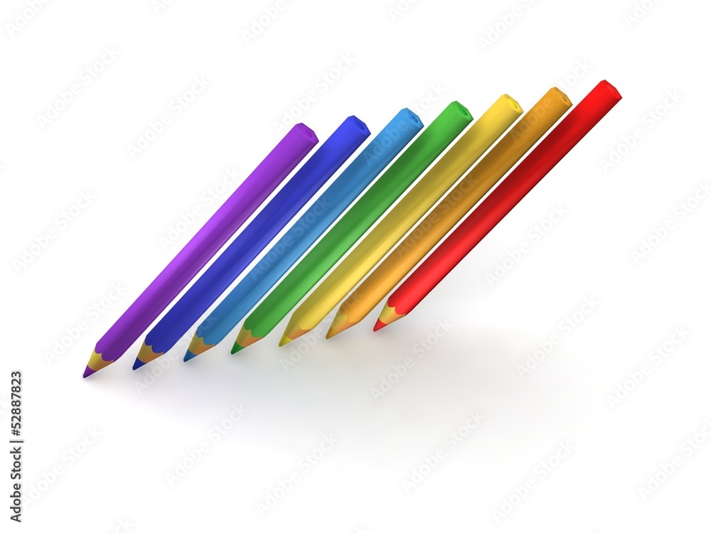 Fototapeta premium 3D colour pencils