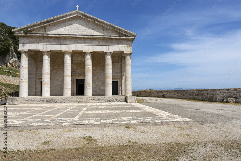 Tempel in der neuen Festung in Korfu Stadt