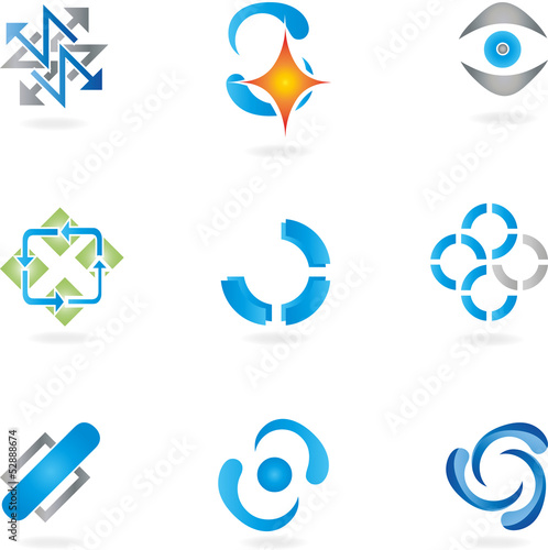 Logo, Abstract Design Elements,  2D and 3D
