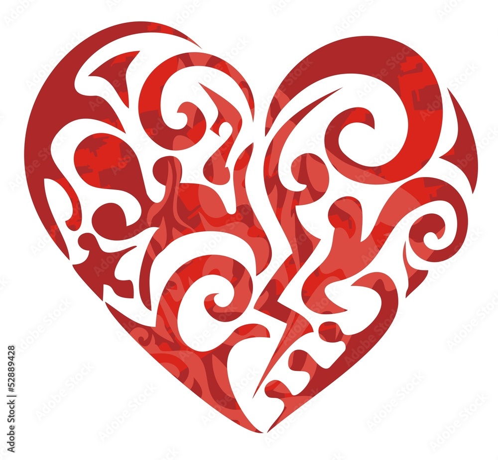 Tribal red heart