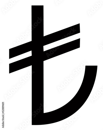 New Turkey or Turkish Lira sign from March 2012