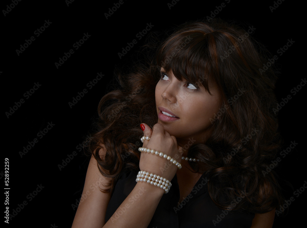 Glamour Model with pearls