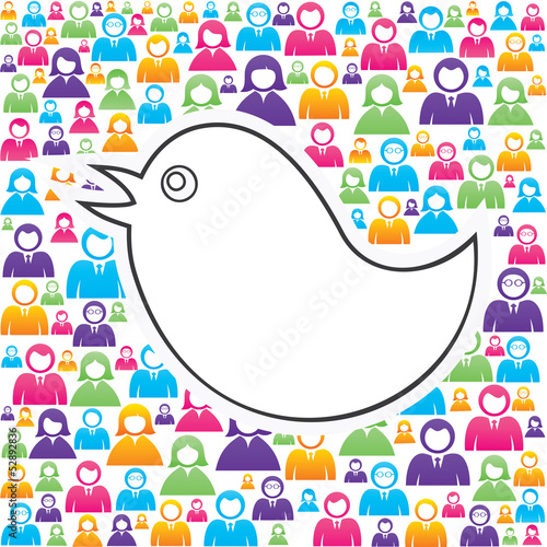 bird with in group of people stock vector