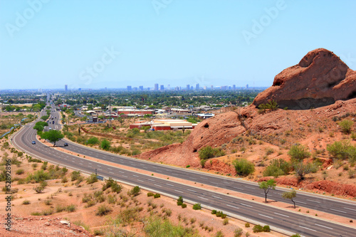 Road to Phoenix Downtown from Scottsdale, AZ photo