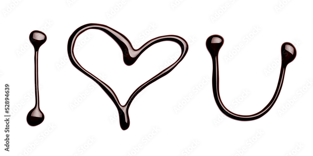 chocolate letters heart love valentine day