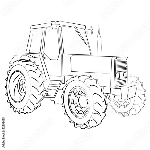 Tractor isolated on white