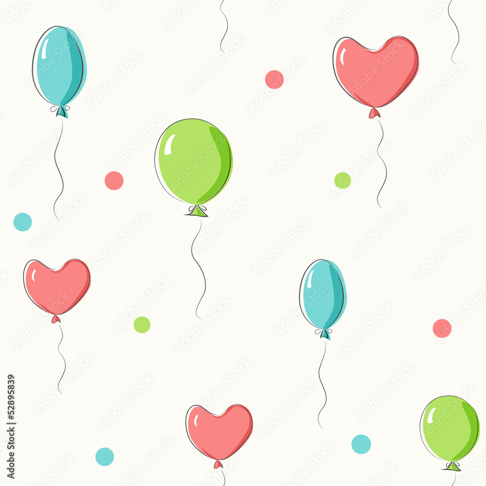 Party Balloons Seamless Pattern