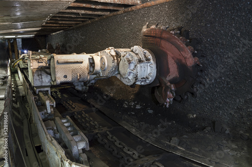 Canvas Print Coal extraction: Coal mine excavator