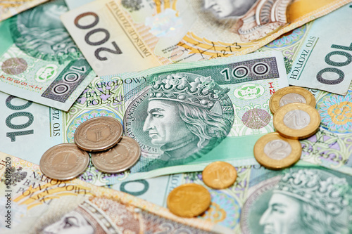 Polish currency money zloty